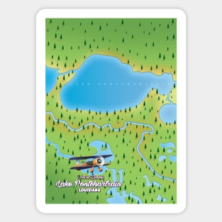 Lake Pontchartrain Louisiana lake map Sticker